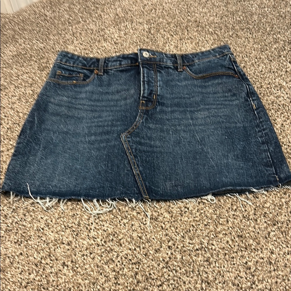 Old Navy Blue Mini Skirt with Raw Hem
